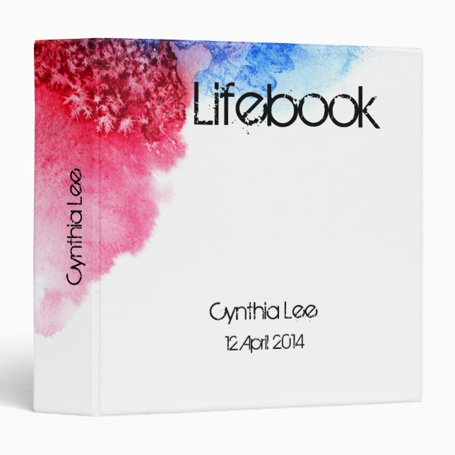 Watercolor Lifebook Foster Care Adoption Binder (Front/Spine)