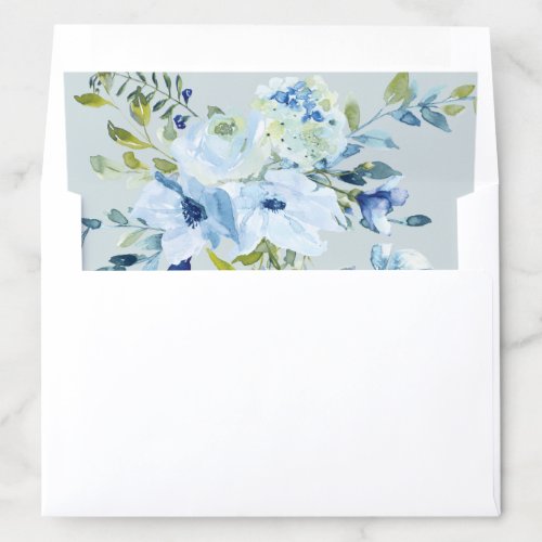 watercolor light blue floral Envelope Liner