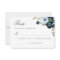 watercolor light blue floral navy RSVP card