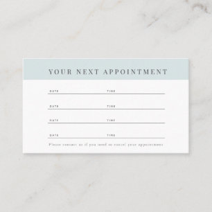 Watercolor Light Blue Salon Appointment Card
