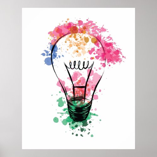 Watercolor Light Bulb Poster