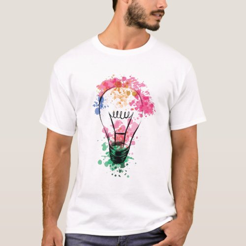 Watercolor Light Bulb T_Shirt