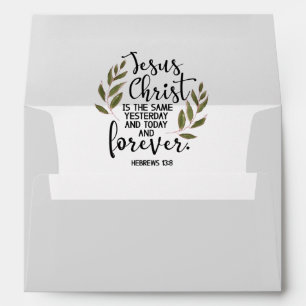 Watercolor Light Gray Bible verse Envelope