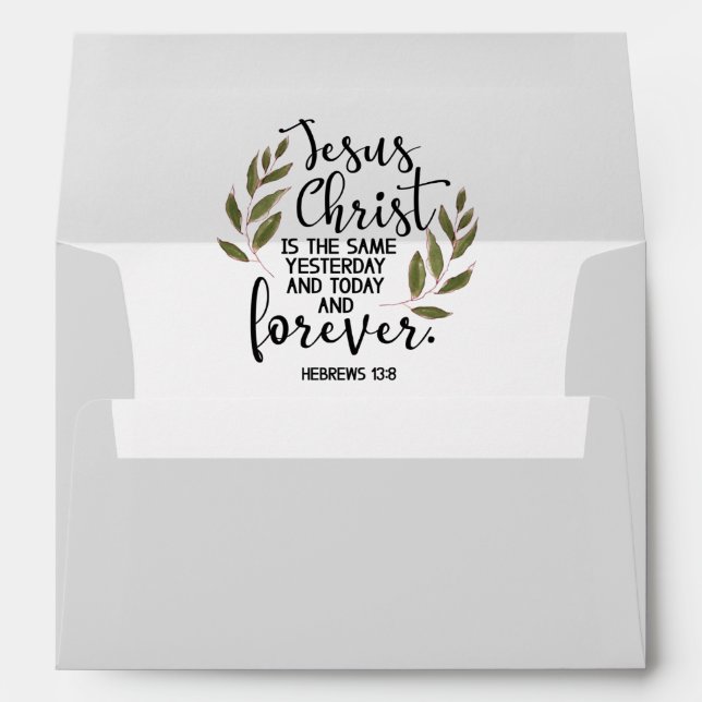 Watercolor Light Gray Bible verse Envelope (Back (Bottom))
