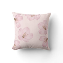 Watercolor Light Pink Cherry Blossom Sakura Pillow