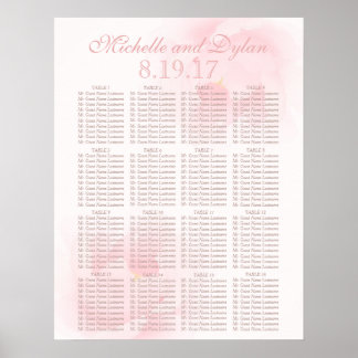 Watercolor Light Pink Peony Wedding Seating Chart