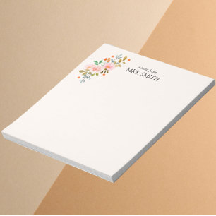 Watercolor Light Yellow Floral Note from Teacher