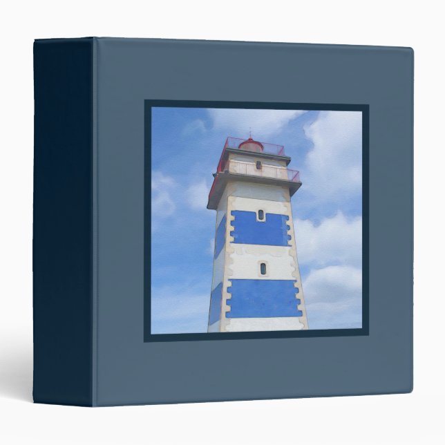 Watercolor lighthouse 3 ring binder (Front/Spine)