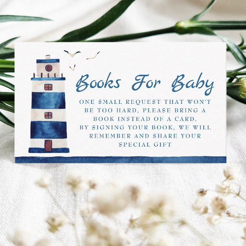 Watercolor Lighthouse Baby Shower Book Request  