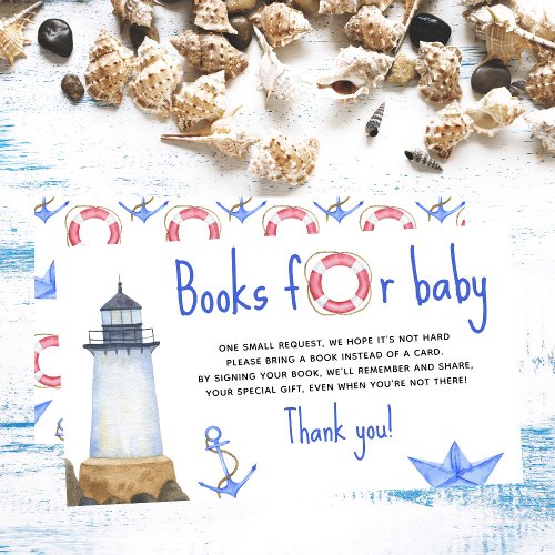 Watercolor lighthouse _ books for baby enclosure card