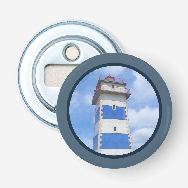 Watercolor lighthouse bottle opener (Front)