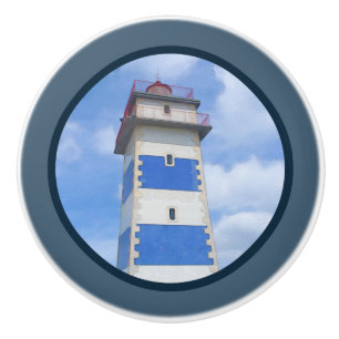Watercolor lighthouse ceramic knob