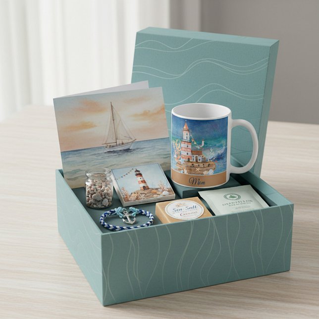 Watercolor lighthouse customizable  coffee mug (Creator Uploaded)