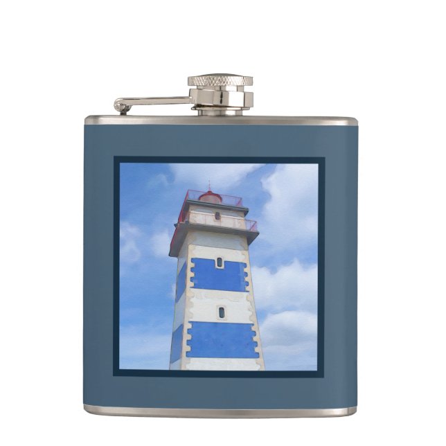 Watercolor lighthouse flask (Front)