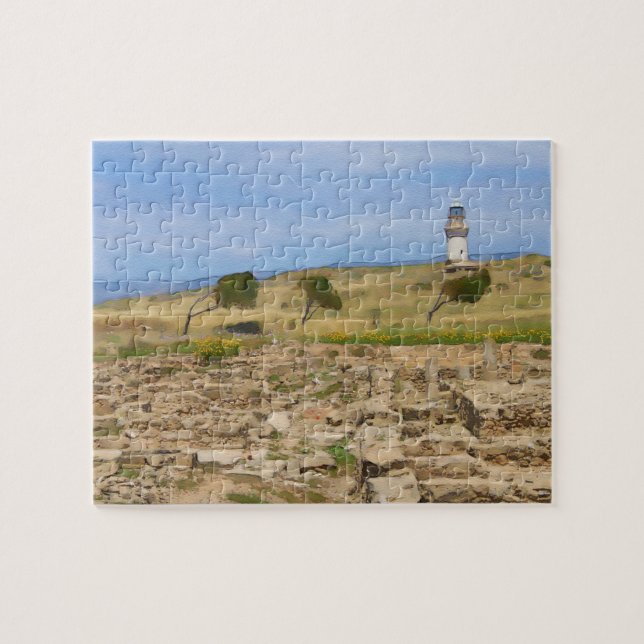 Watercolor lighthouse jigsaw puzzle (Horizontal)