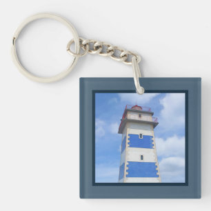 Watercolor lighthouse keychain