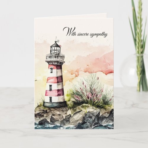 Watercolor Lighthouse Painting Sympathy Card