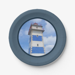 Watercolor lighthouse paper plates