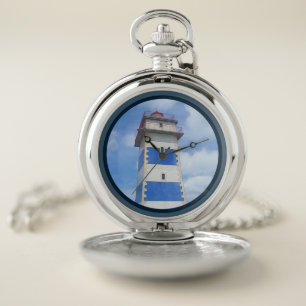 Watercolor lighthouse pocket watch