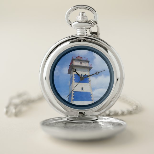 Watercolor lighthouse pocket watch (Inside)