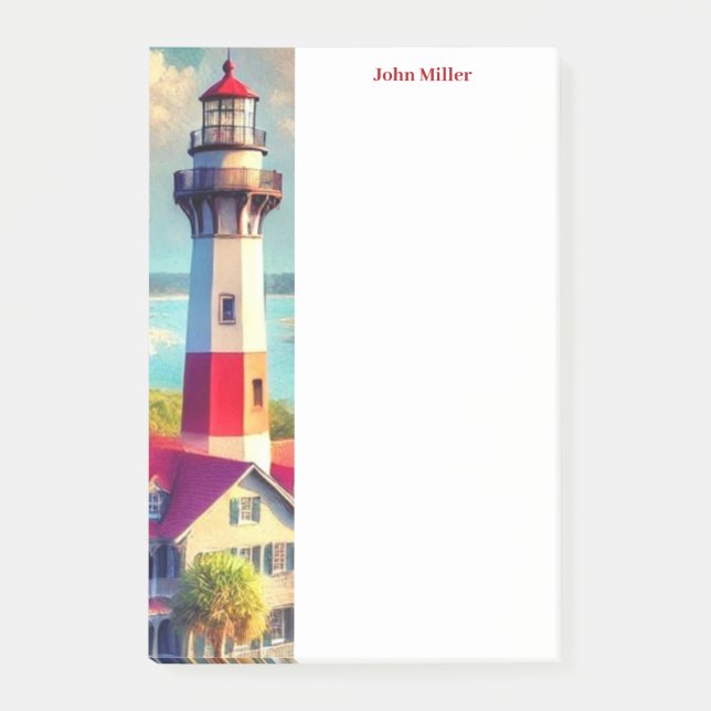 Watercolor Lighthouse Post-It Notes (Front)