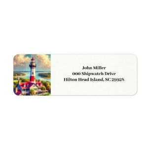 Watercolor Lighthouse Return Address Label
