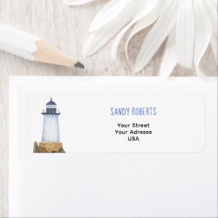 Watercolor lighthouse - Return Address Label