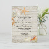 Watercolor Lighthouse Shells Beach Cottage Wedding Invitation (Standing Front)