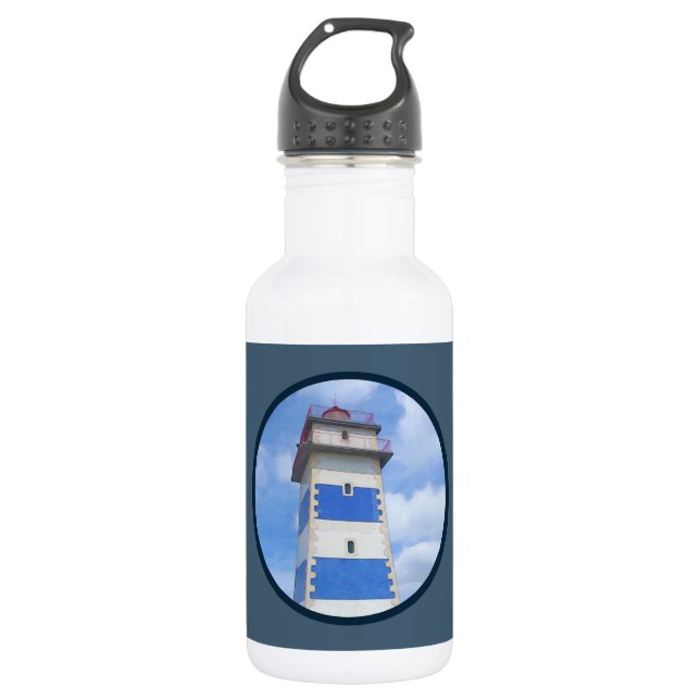 Watercolor lighthouse stainless steel water bottle (Front)