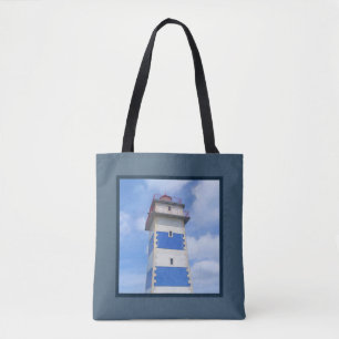 Watercolor lighthouse tote bag