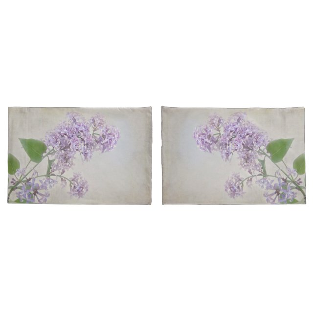 Watercolor Lilac Branch Pillow Case (Back-Set)