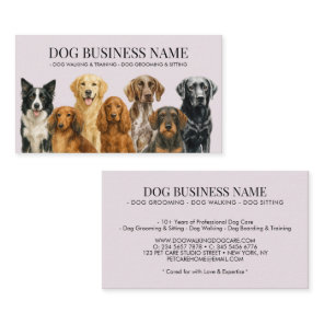 Watercolor Lilac Dog Breeds Pet Groomer Business Card