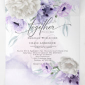 Watercolor Lilac Floral ALL IN ONE WEDDING Tri-Fold Invitation (Inside Middle)