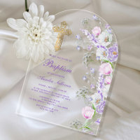 Watercolor Lilac Flowers Arch Baptism