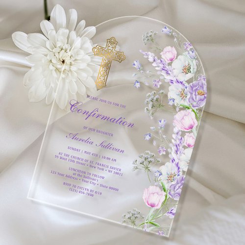 Watercolor Lilac Flowers Arch Confirmation