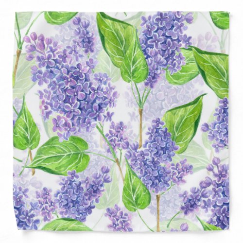 Watercolor lilac flowers bandana