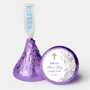 Watercolor Lilac Flowers First Communion Hershey®'s Kisses®