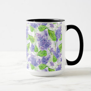 Watercolor lilac flowers mug