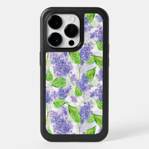 Watercolor lilac flowers OtterBox iPhone 14 pro case