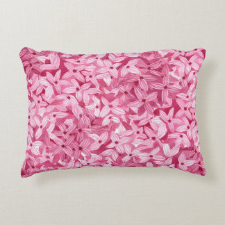 Watercolor lilac flowers: pink floral background accent pillow