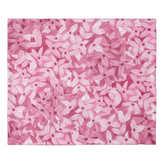 Watercolor lilac flowers: pink floral background duvet cover