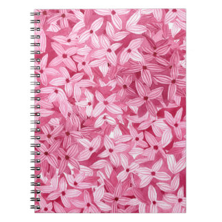 Watercolor lilac flowers: pink floral background notebook