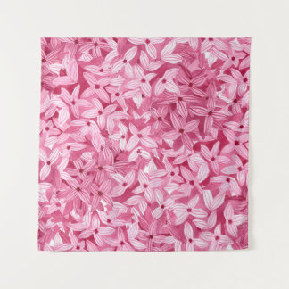 Watercolor lilac flowers: pink floral background tapestry