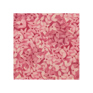 Watercolor lilac flowers: pink floral background wood wall art