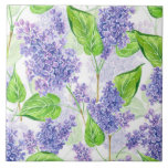 Watercolor lilac flowers tile<br><div class="desc">Lilac flowers and branches painted with watercolor. Pattern made in Photoshop.</div>