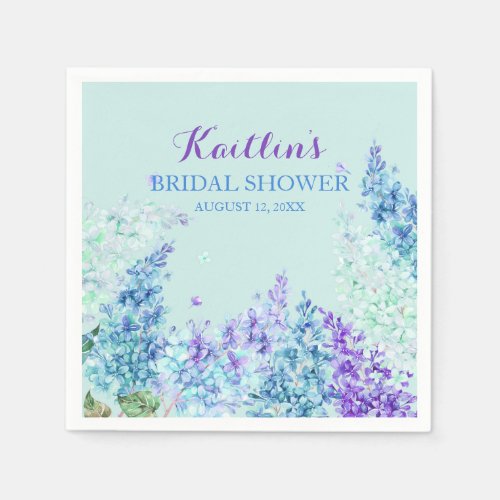 Watercolor Lilac Green Blue Purple Mint Any Color Paper Napkins