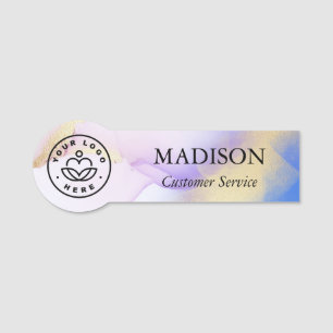 Watercolor Lilac Luxury Gold Personalized Name Name Tag
