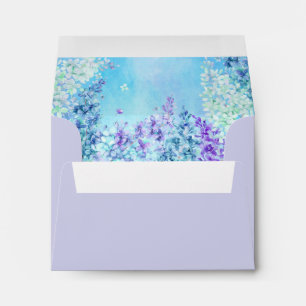 Watercolor Lilac Mint Aqua Purple Envelope