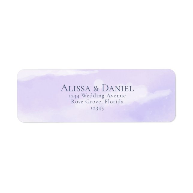 Watercolor Lilac Night Sky Address Label (Front)