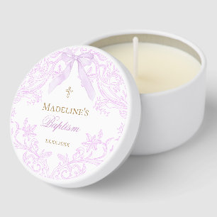  watercolor lilac purple Baptism Mini Candle Favors